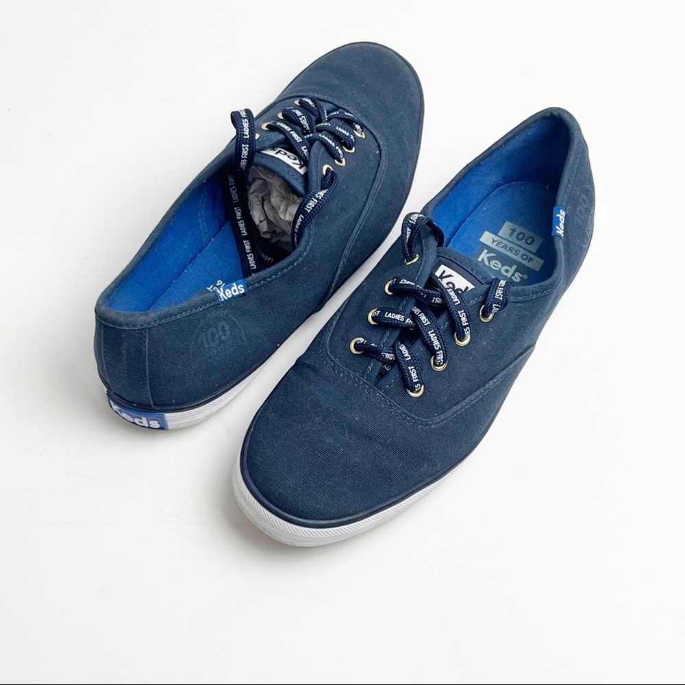 KEDS Navy Blue 100 Years Of Ladies First Anniversary Lace Up Casual Shoes Size 8